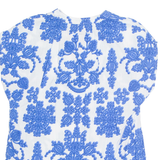 H&M Womens Printed Blouse Blue V-Neck Sleeveless Crazy Pattern S