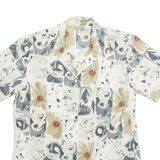 LE CAVIAR Womens Printed Blouse Cream Collared Floral M