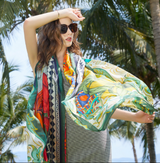 Anyyou Luxury 100% Mulberry Silk Dark Orange Long Scarf Women Beach Shawl Pashmina Wrap Swimwear Cover-Up Foulard