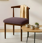 Anyseat Brown Fur Stretch Chair Cover – Washable, Removable Dining & Kitchen Seat Protector