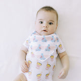 cute baby in the wee bean sake organic cotton bib
