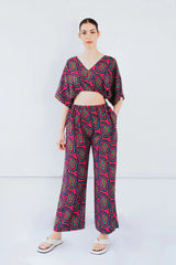 Upcycled - The Winnie - Relaxed Pants in Concentric Pink