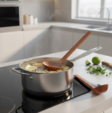Anygleam Brown 2pcs Wooden Ladle Food Kitchen Tableware