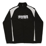 Age 15-16 Puma Spellout Track Jacket - XL Black Cotton Blend