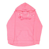 Age 14-16 Champion Spellout Hoodie - XL Pink Cotton Blend