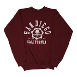 San Diego California Port & Company Graphic Sweatshirt - Small Burgundy Cotton Blend