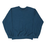 Blank Unbranded Sweatshirt - Medium Blue Cotton Blend