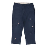 Dickies Trousers - 38W 30L Navy Polyester Blend