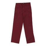 Dickies Trousers - 30W UK 10 Red Polyester Blend