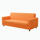 Anyhouz 4 Seater Sofa Cover Plain Orange Style and Protection For Living Room Sofa Chair Elastic Stretchable Slipcover
