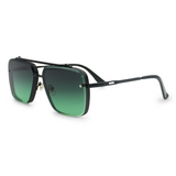 Bella - Tangle Free- Dark Green Oversized Squared Aviators