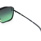 Bella - Tangle Free- Dark Green Oversized Squared Aviators