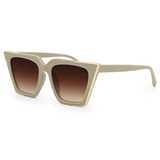 The CEO - Nude Frame Brown Lens Cateye Sunglasses