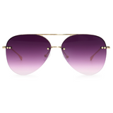Smaller Megan 2 - Purple Metal Aviator Sunglasses with Gold Frame