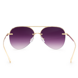 Smaller Megan 2 - Purple Metal Aviator Sunglasses with Gold Frame