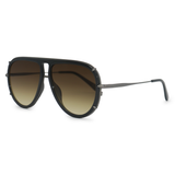 Ivy Luxe - Olive Tangle-Free Round Aviator Sunglasses