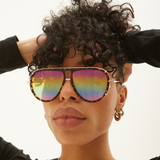Ivy Luxe - Pride Tangle-Free Round Aviator Sunglasses