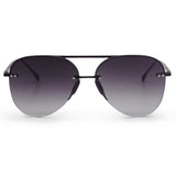 Smaller Megan 2 Faded Black - Tangle Free Aviator Sunglasses