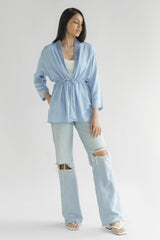 Travel Light Denim Jacket in Ocean Blue