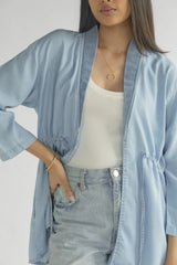 Travel Light Denim Jacket in Ocean Blue