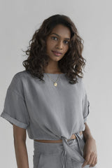 Twist and Sway Top in Stone Grey