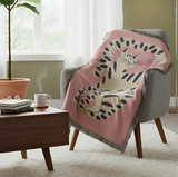 Anycozy Pink Cat Throw Blanket – Soft Tassel Sofa & Bed Cover