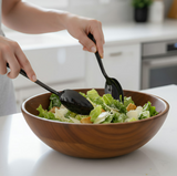 Anygleam Black Giant Spoon & Fork Set – 2-Piece Stainless Steel