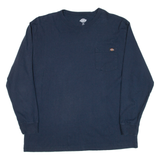 DICKIES Mens T-Shirt Blue Long Sleeve XL