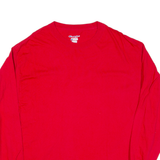 CHAMPION Mens T-Shirt Red Long Sleeve XL
