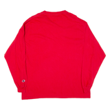 CHAMPION Mens T-Shirt Red Long Sleeve XL
