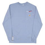 CARHARTT Pennant Midstream L.l.c Mens T-Shirt Blue Long Sleeve USA S