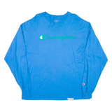 CHAMPION Mens T-Shirt Blue Long Sleeve XL