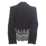 FAUST JUNIOR Womens Blazer Jacket Black Floral M