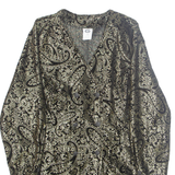 C&A Womens Blazer Jacket Gold Crazy Pattern L