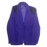 WOOL AND CASHMERE Womens Blazer Jacket Purple Wool M