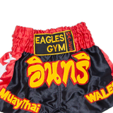 EAGLES GYM WALES Thai Boxing Mens Sports Shorts Red Relaxed S W20