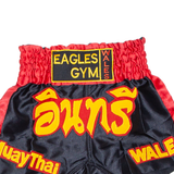 EAGLES GYM WALES Thai Boxing Mens Sports Shorts Red Relaxed S W20