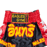 EAGLES GYM WALES Thai Boxing Mens Sports Shorts Red Relaxed S W22