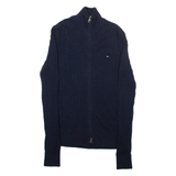 TOMMY HILFIGER Womens Jumper Blue Cable Knit XS