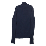 TOMMY HILFIGER Womens Jumper Blue Cable Knit XS