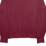 TOMMY HILFIGER Mens Patterned Jumper Maroon Argyle V-Neck Tight Knit M