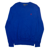POLO RALPH LAUREN Mens Jumper Blue Tight Knit M