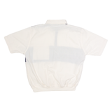 ALEXXIS Mens Polo Shirt Cream 80s Colourblock L