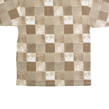 BLUE JEANS Mens Polo Shirt Brown 90s Check M