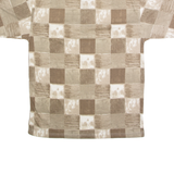 BLUE JEANS Mens Polo Shirt Brown 90s Check M