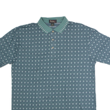 BERT PULITZER Mens Polo Shirt Green 90s Diamond L