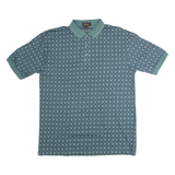 BERT PULITZER Mens Polo Shirt Green 90s Diamond L