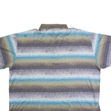 DESCENTE Mens Polo Shirt Blue 90s Striped 3XL