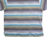 DESCENTE Mens Polo Shirt Blue 90s Striped 3XL