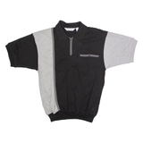 ALEXXIS Mens Polo Shirt Black 90s Colourblock S
